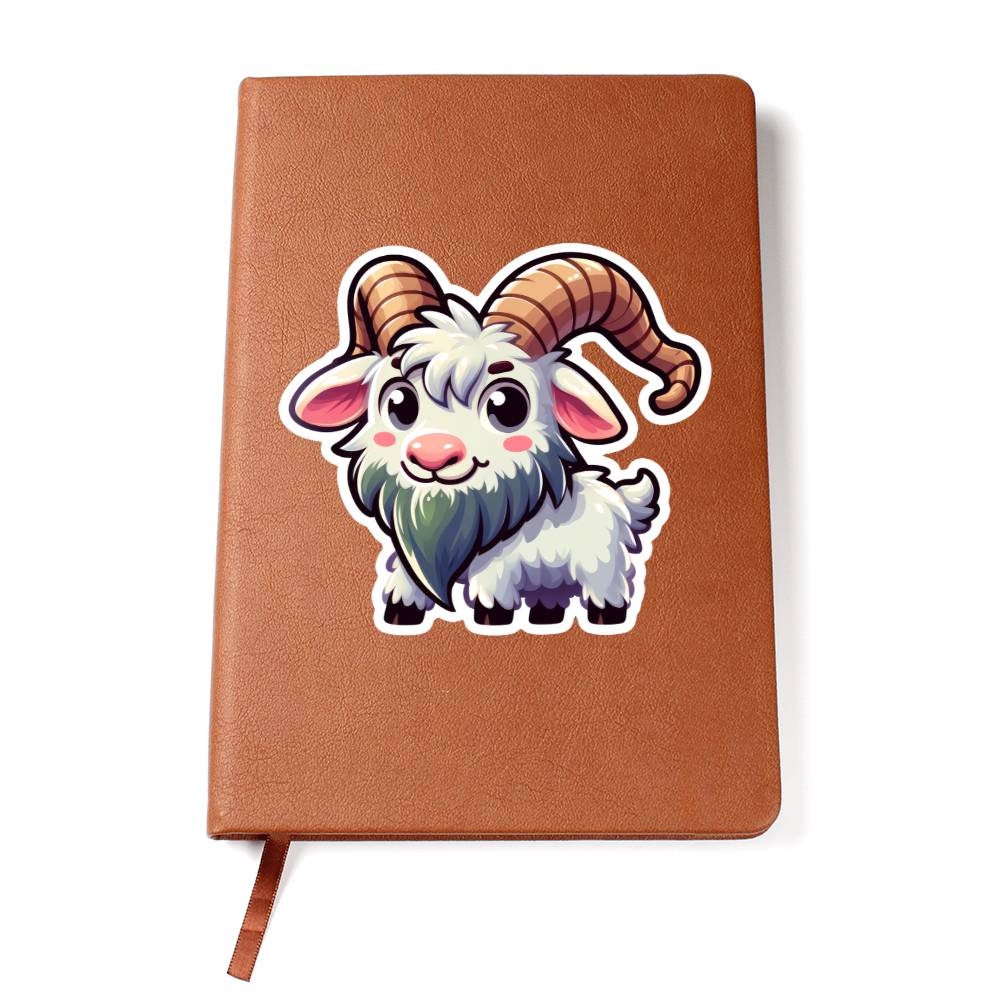 Cute Goat sticker 60 - Vegan Leather Journal