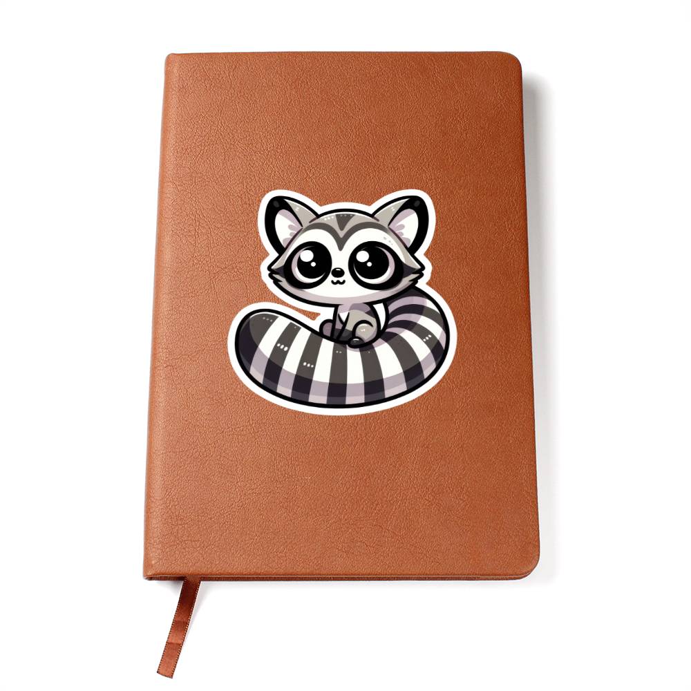 Cute Ringtail sticker 146 - Vegan Leather Journal
