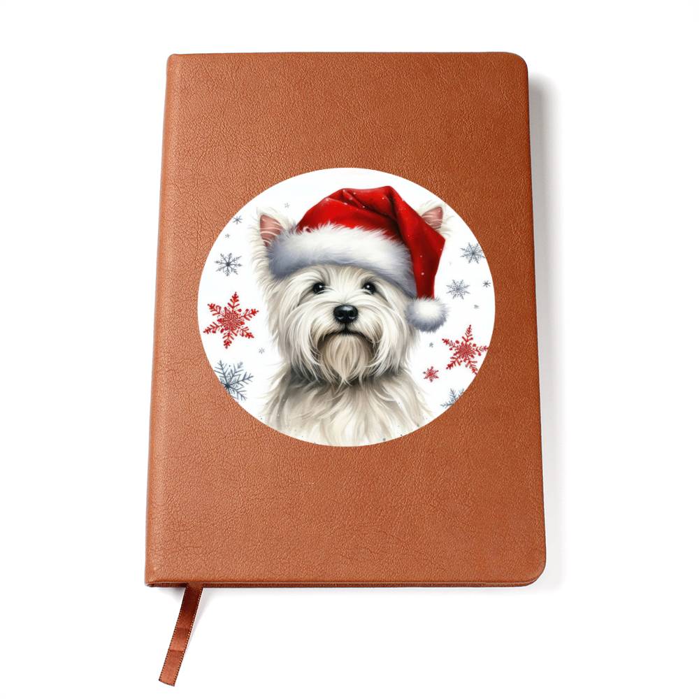Christmas Dog - West Highland White Terrier - Vegan Leather Journal