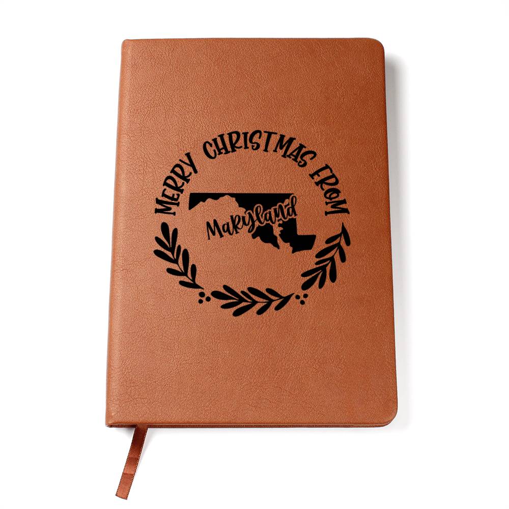 Merry Christmas From Maryland - Vegan Leather Journal