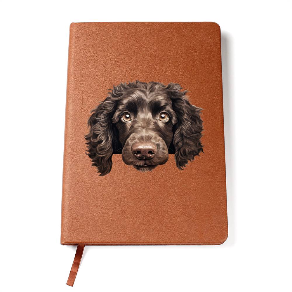 American Water Spaniel Peeking - Vegan Leather Journal