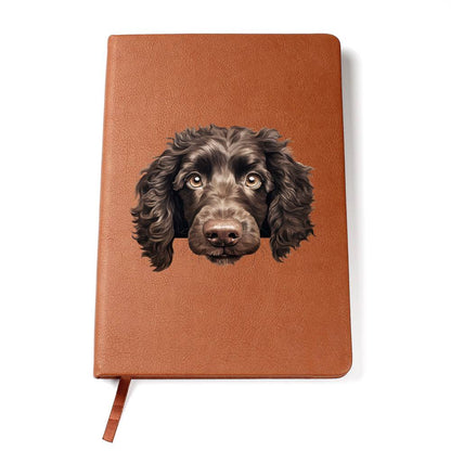 American Water Spaniel Peeking - Vegan Leather Journal