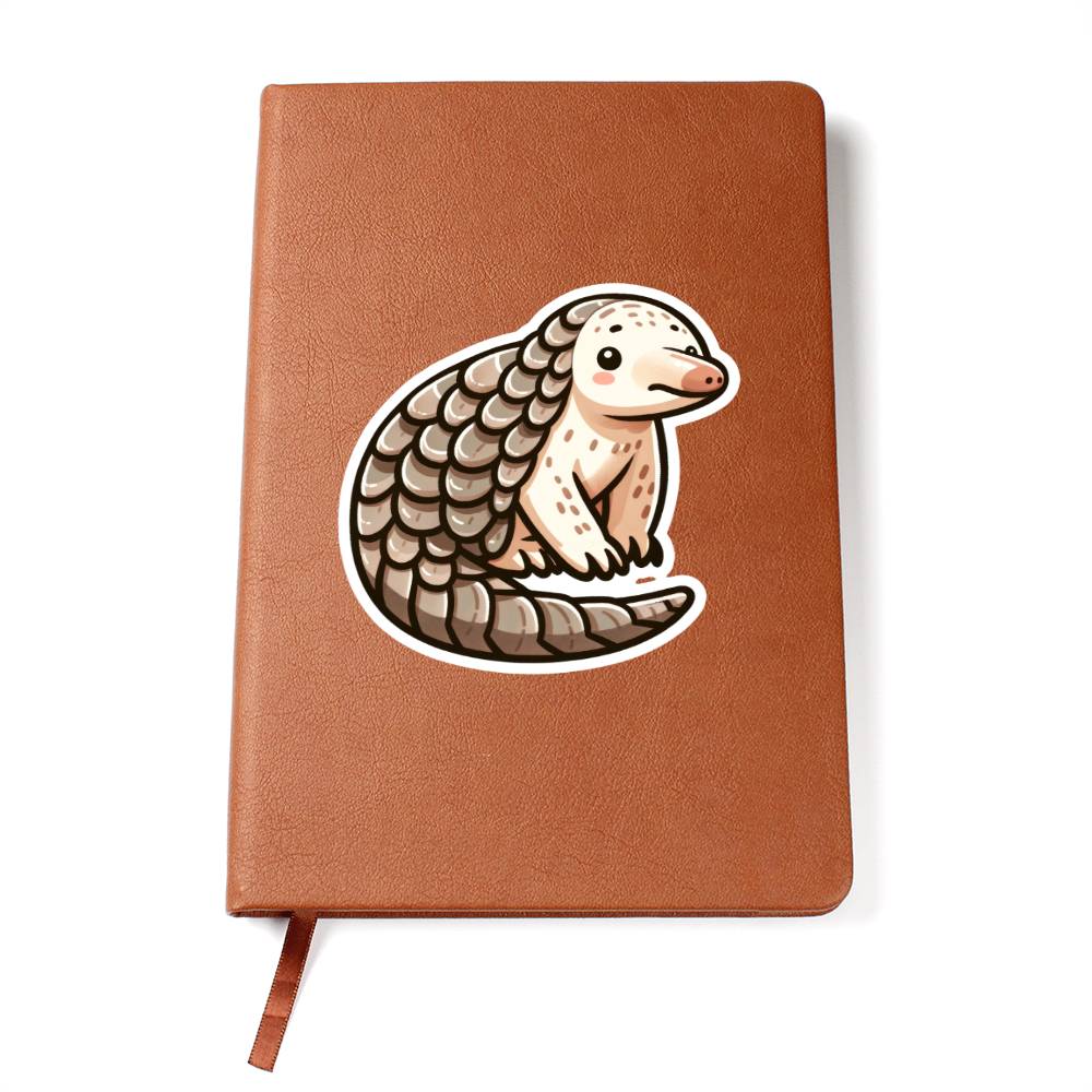 Cute Pangolin sticker 119 - Vegan Leather Journal