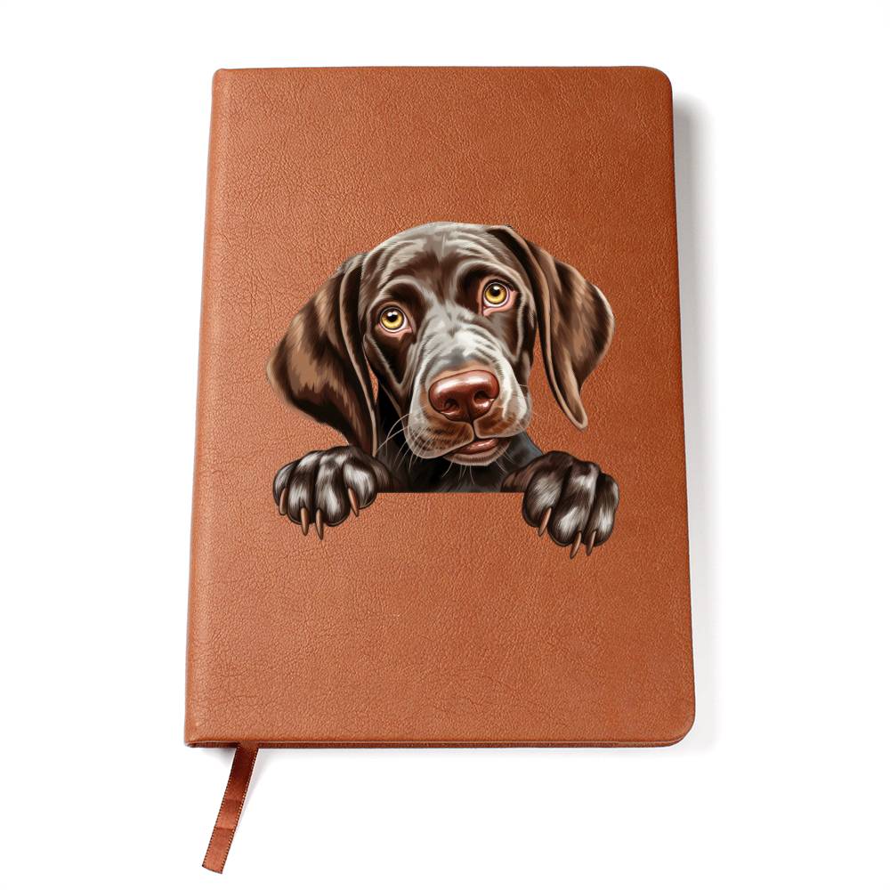 German Shorthaired Pointer Peeking - Vegan Leather Journal