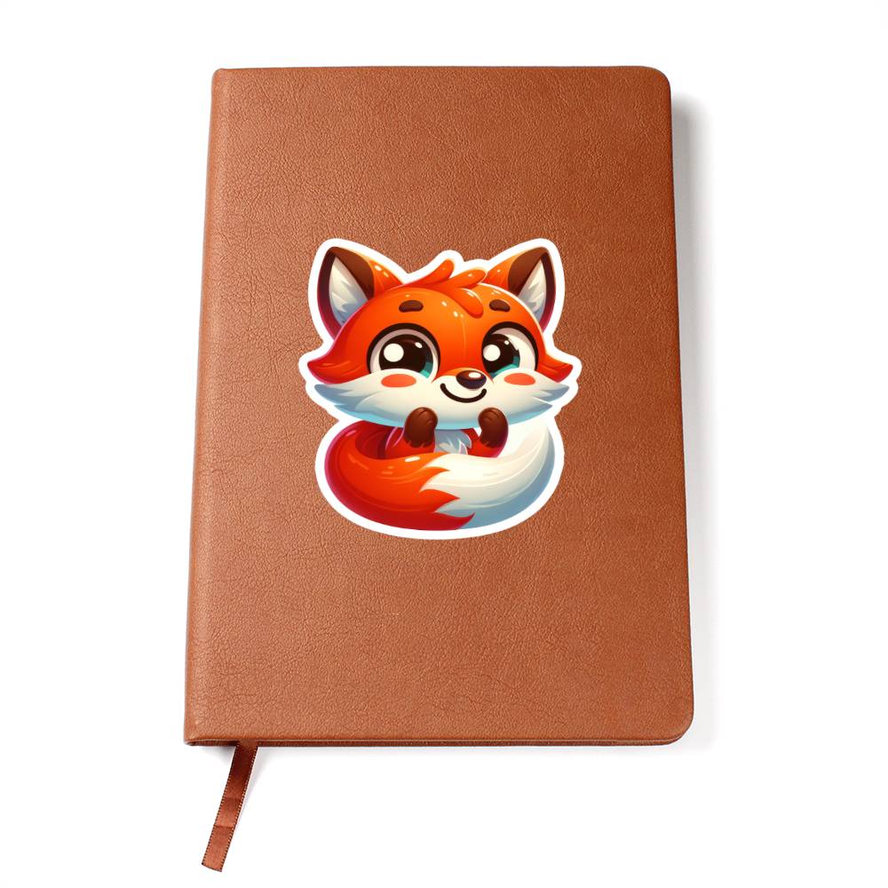 Cute Fox sticker 54 - Vegan Leather Journal