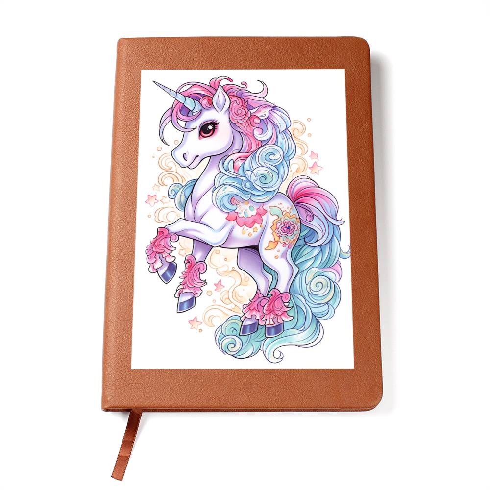 Cute Unicorn 055 - Vegan Leather Journal