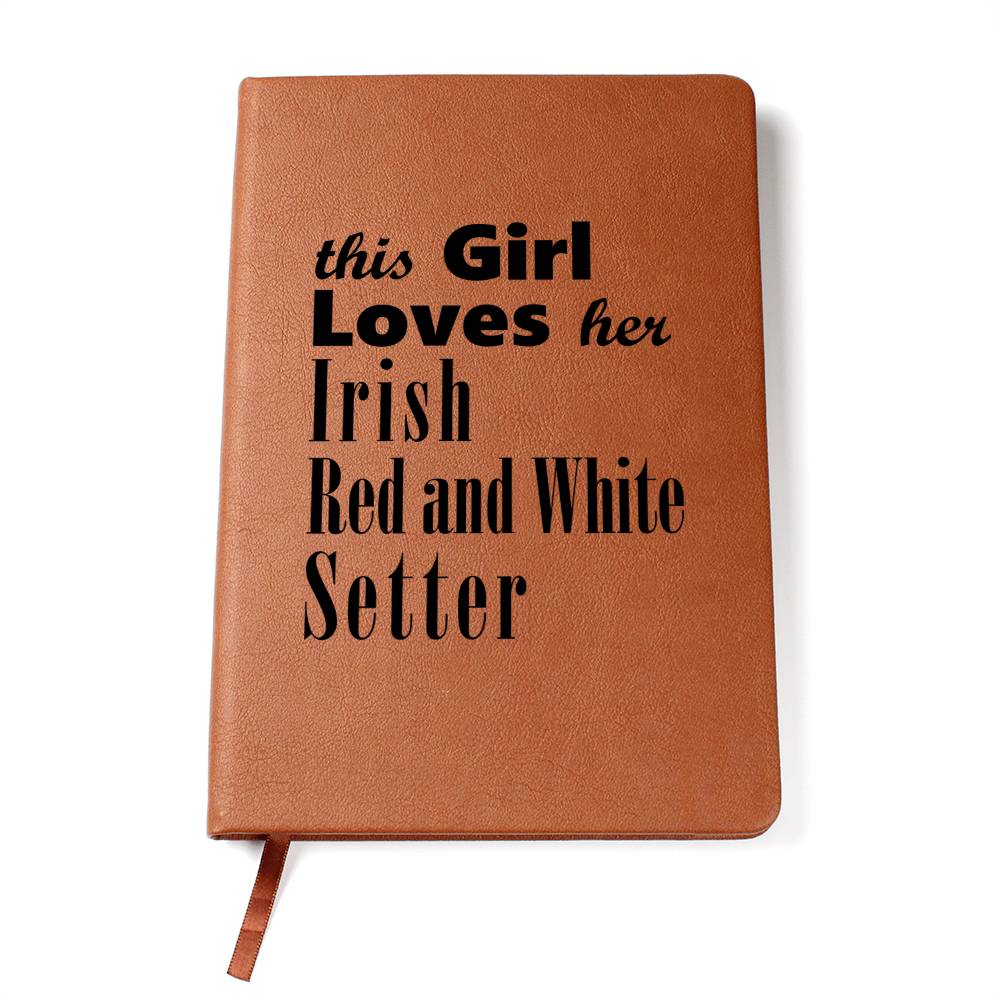 Irish Red and White Setter - Vegan Leather Journal