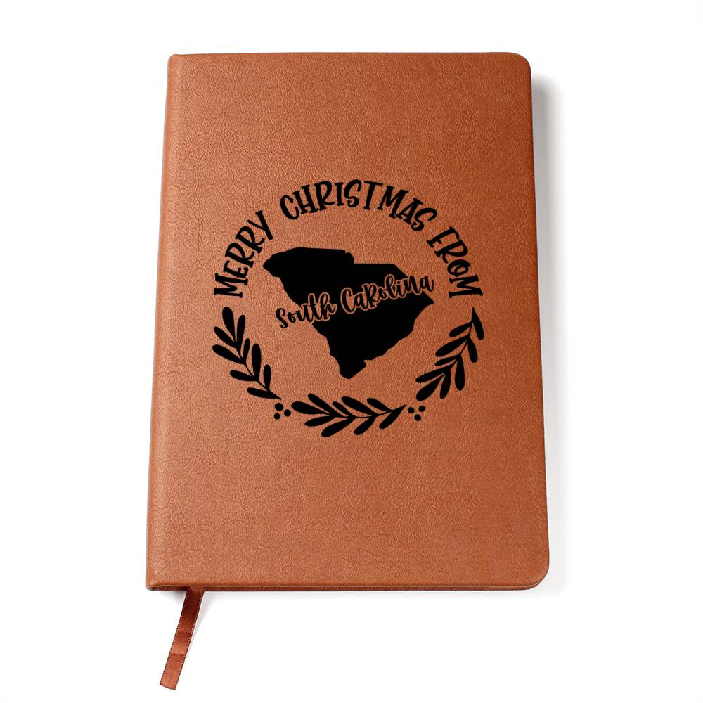 Merry Christmas From South Carolina - Vegan Leather Journal