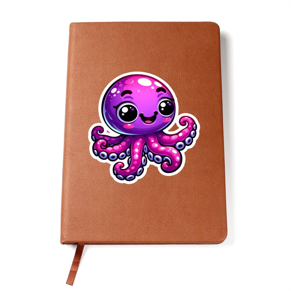Cute Octopus sticker 105 - Vegan Leather Journal