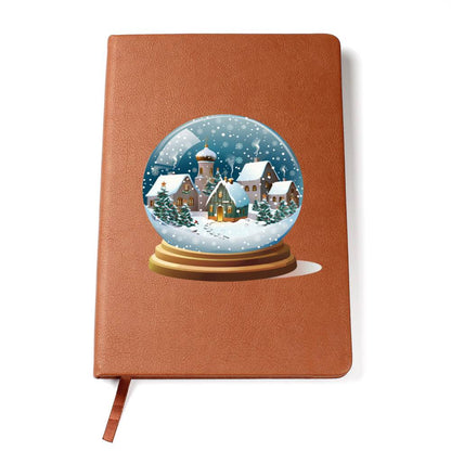 Watercolor Christmas Snow Globe 037 - Vegan Leather Journal