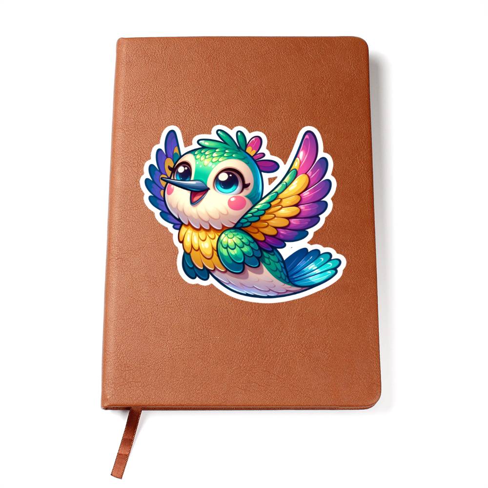 Cute Hummingbird sticker 70 - Vegan Leather Journal