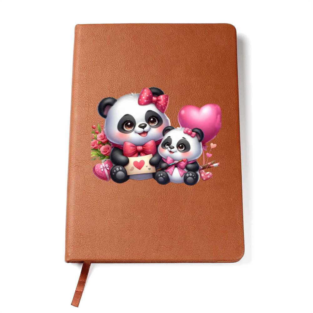 Valentine's Day Panda 016 - Vegan Leather Journal