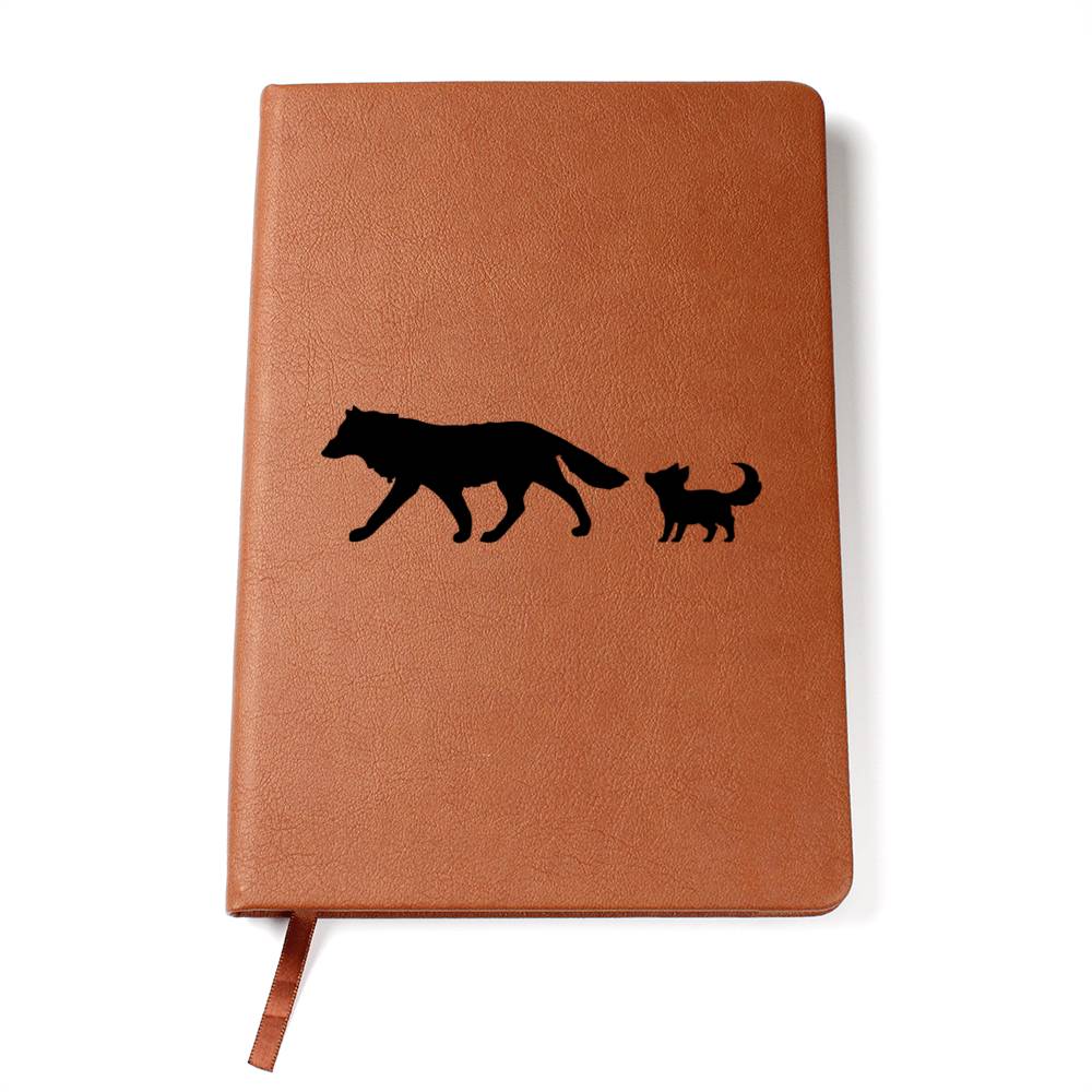 Mama Wolf With 1 Pup - Vegan Leather Journal