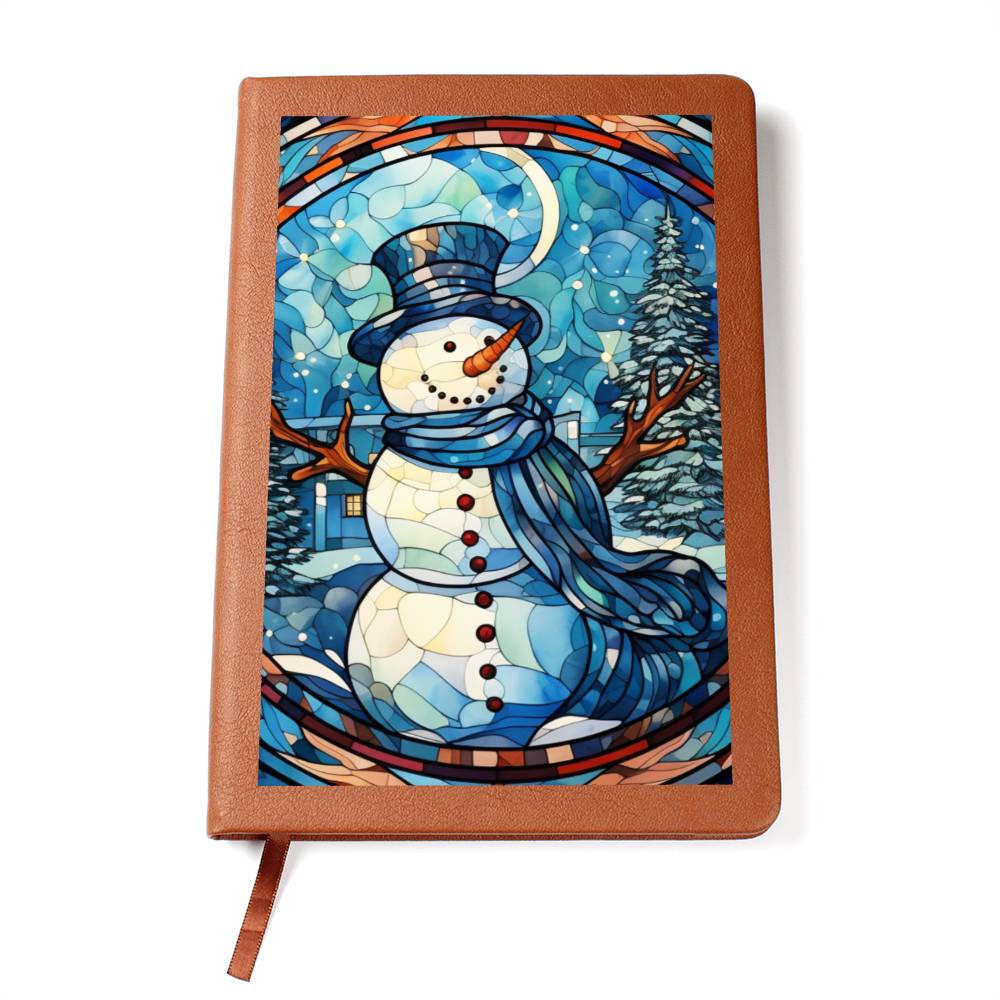 Christmas Stained Glass Design 002 - Vegan Leather Journal