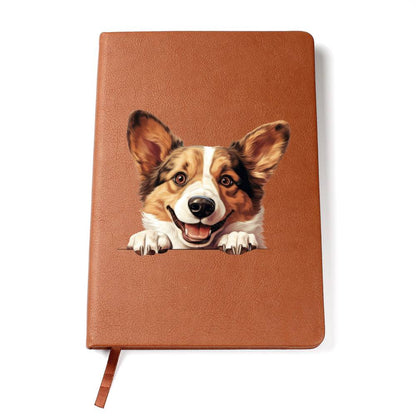 Cardigan Welsh Corgi Peeking - Vegan Leather Journal