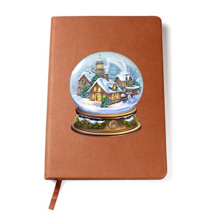 Watercolor Christmas Snow Globe 025 - Vegan Leather Journal