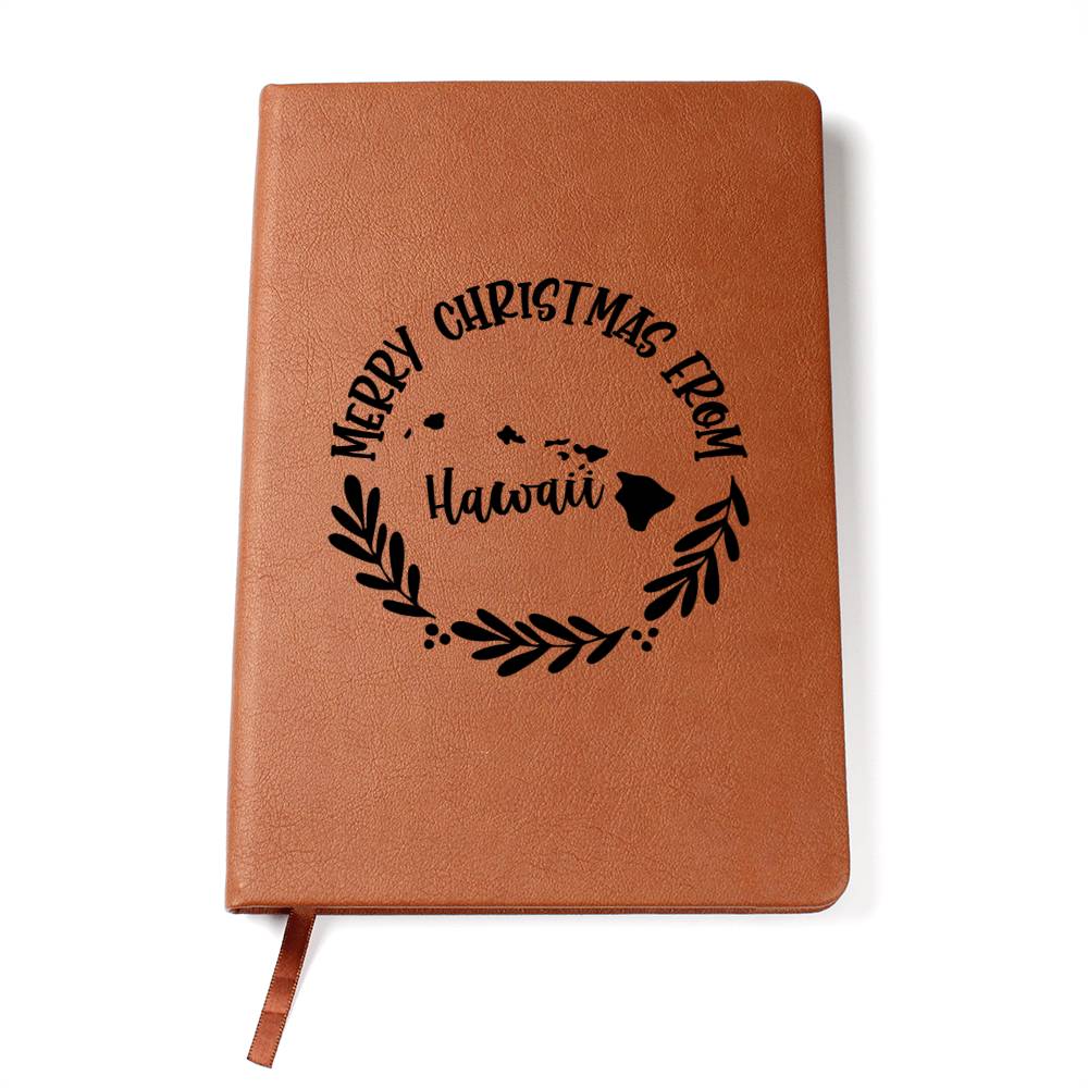 Merry Christmas From Hawaii - Vegan Leather Journal