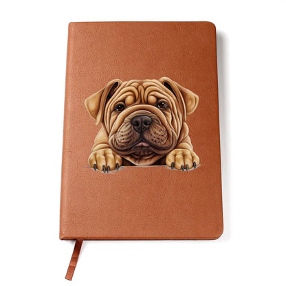 Shar-Pei Peeking - Vegan Leather Journal