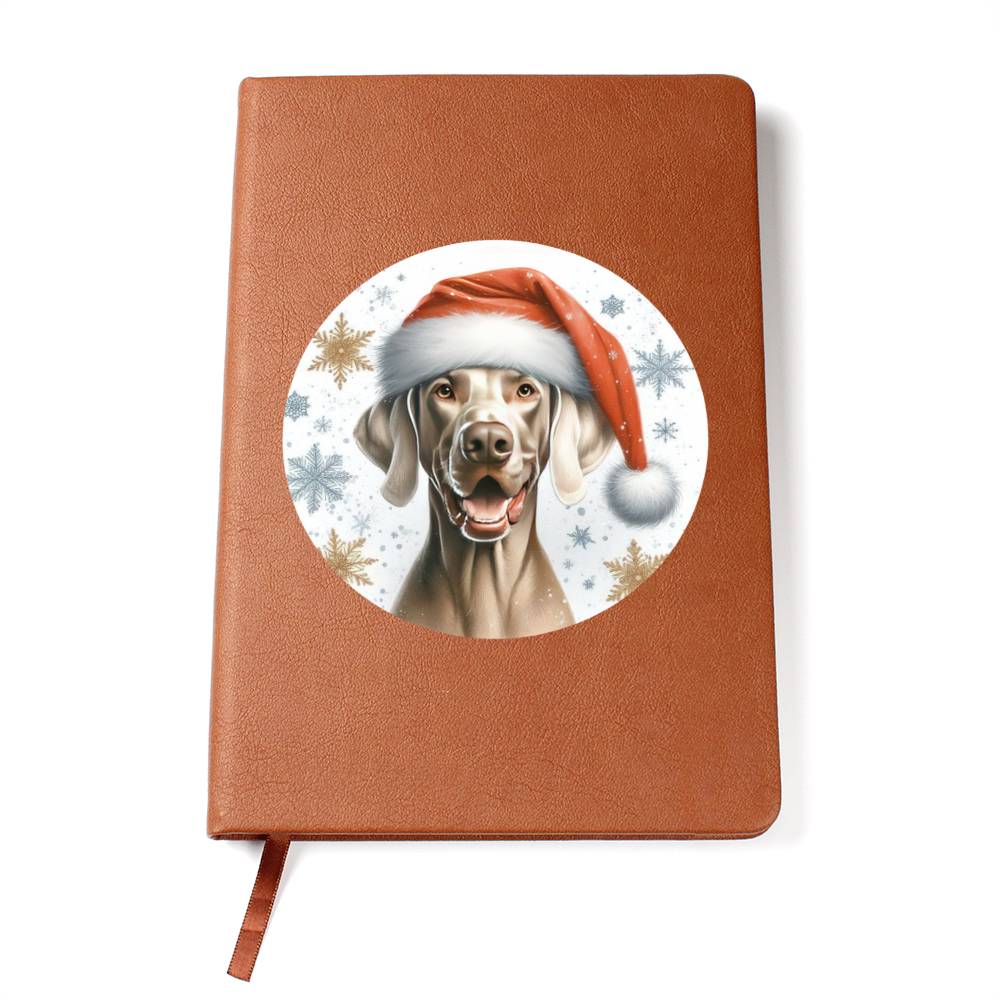 Christmas Dog - Weimaraner - Vegan Leather Journal