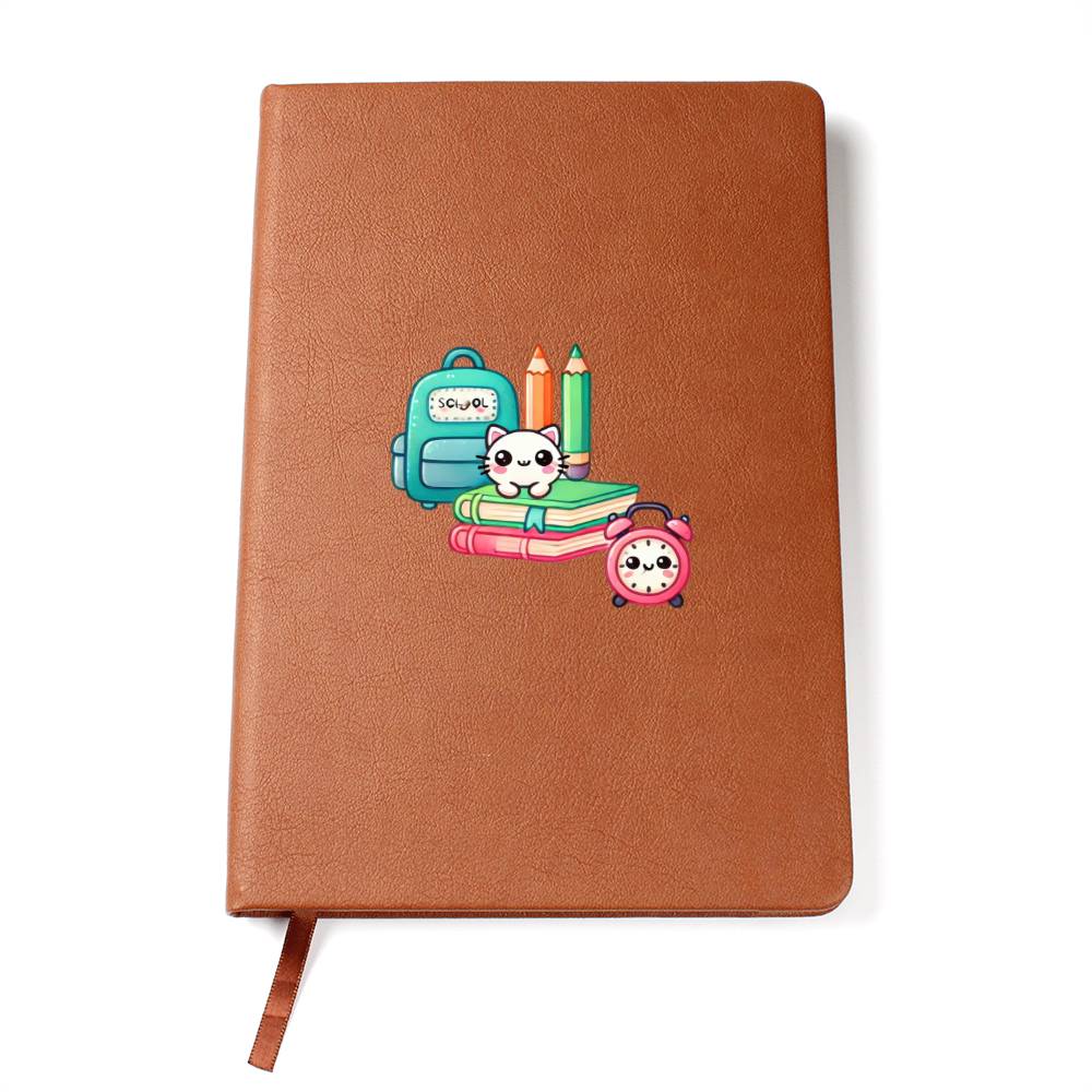 Cute Back to School Sticker 034 - Vegan Leather Journal