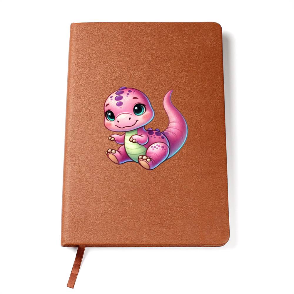 Colorful Baby Dinosaur 086 - Vegan Leather Journal