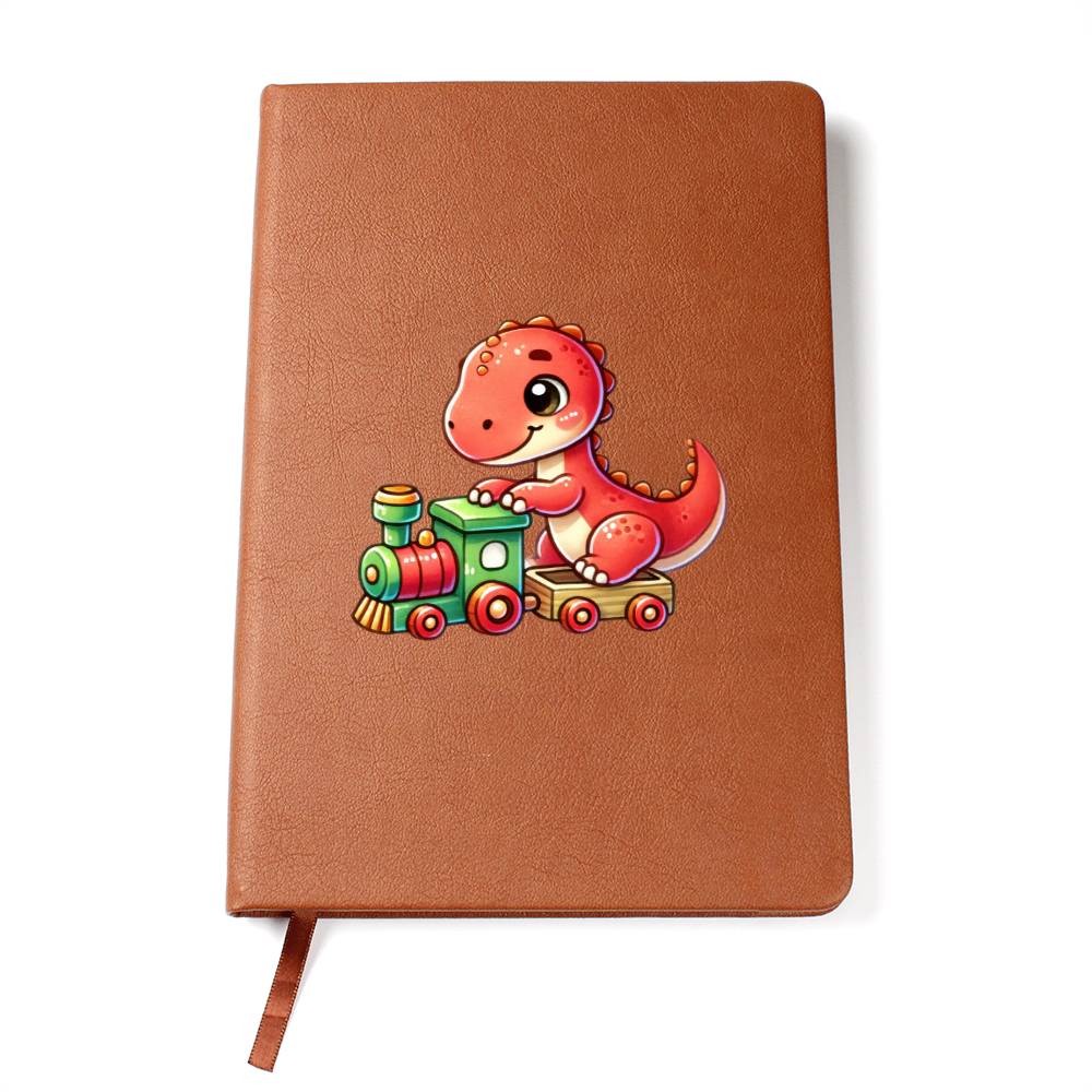 Colorful Baby Dinosaur 092 - Vegan Leather Journal