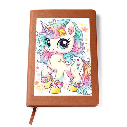 Cute Unicorn 065 - Vegan Leather Journal