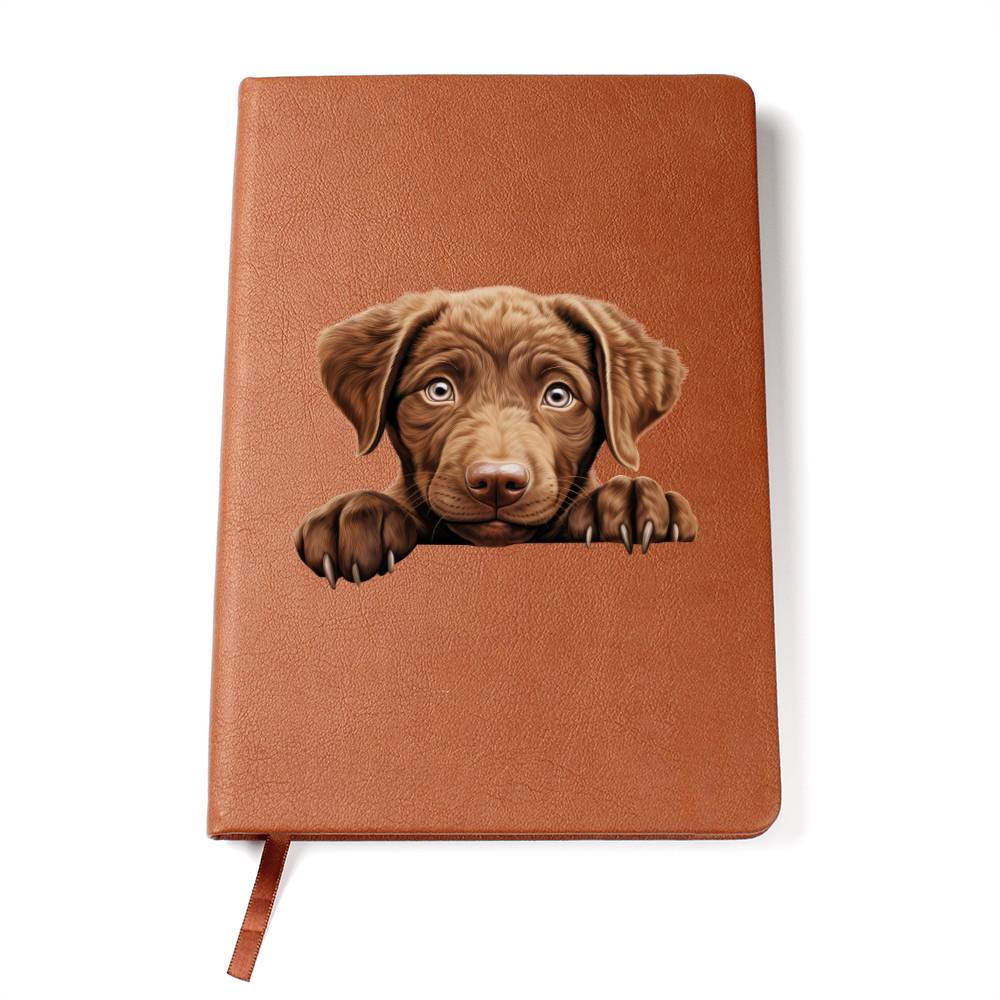Chesapeake Bay Retriever Peeking - Vegan Leather Journal