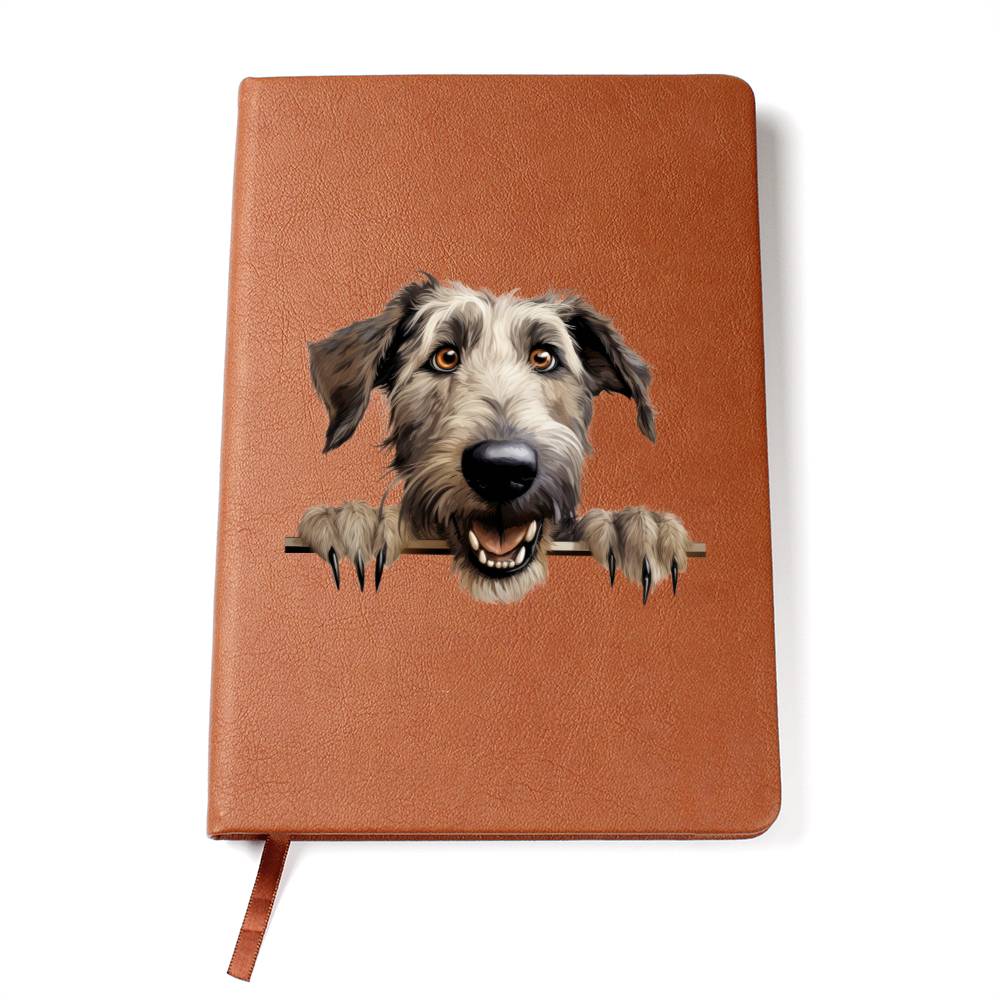 Irish Wolfhound  Peeking - Vegan Leather Journal