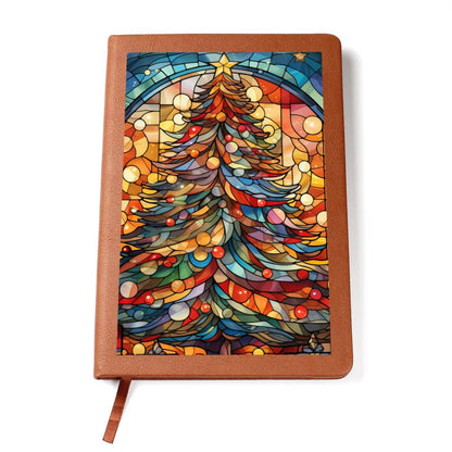 Christmas Stained Glass Design 029 - Vegan Leather Journal