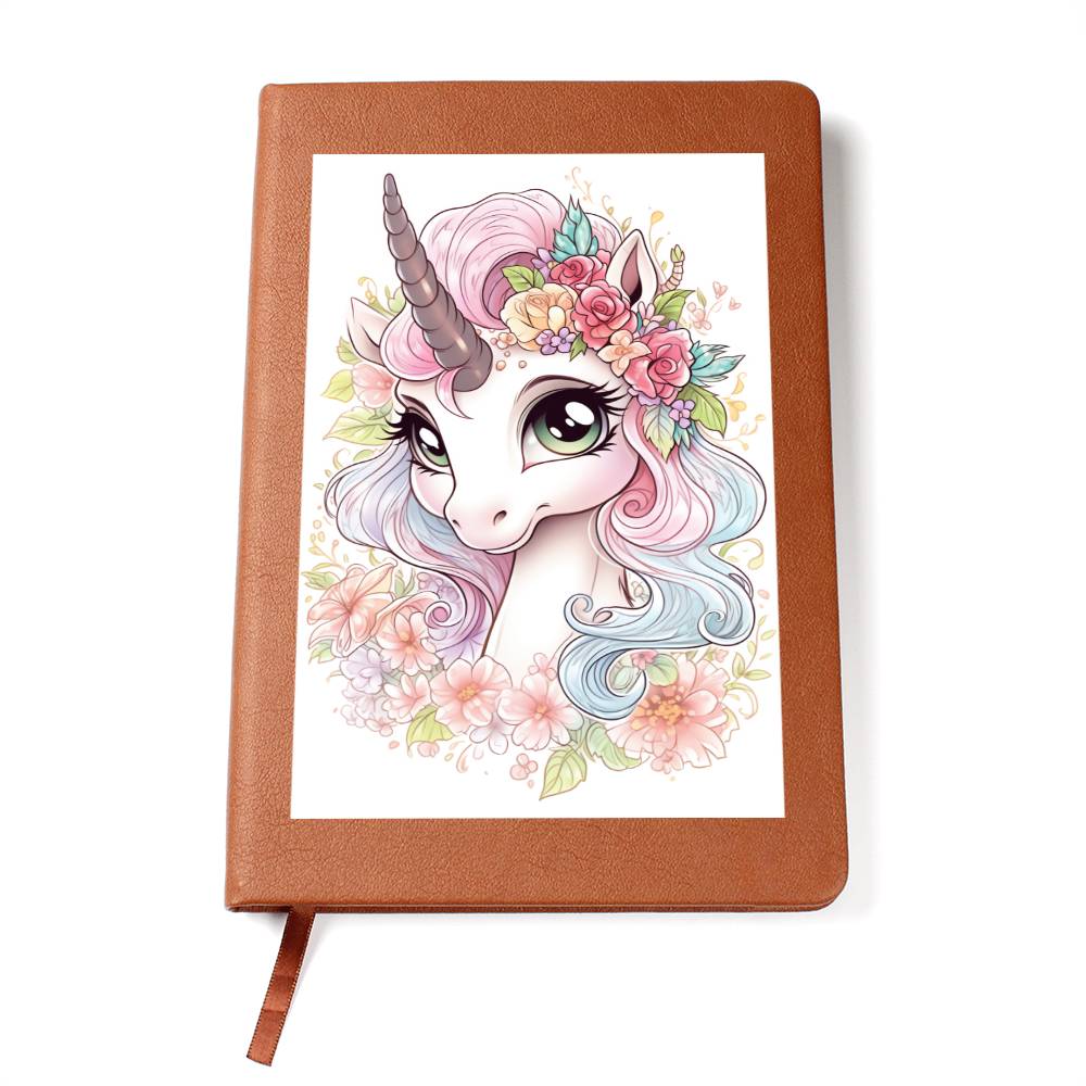 Cute Unicorn 048 - Vegan Leather Journal