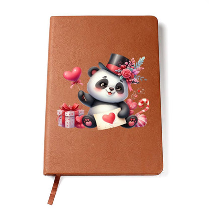 Valentine's Day Panda 011 - Vegan Leather Journal