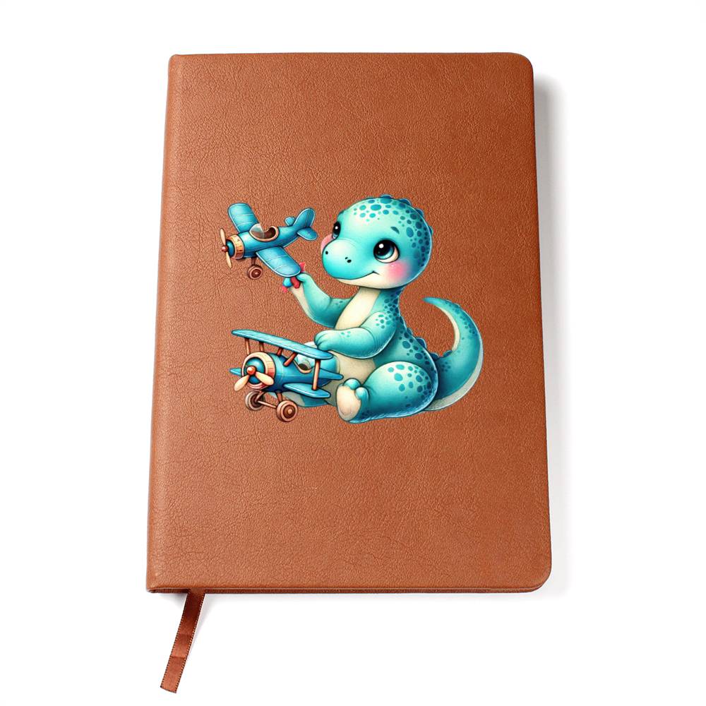 Colorful Baby Dinosaur 099 - Vegan Leather Journal