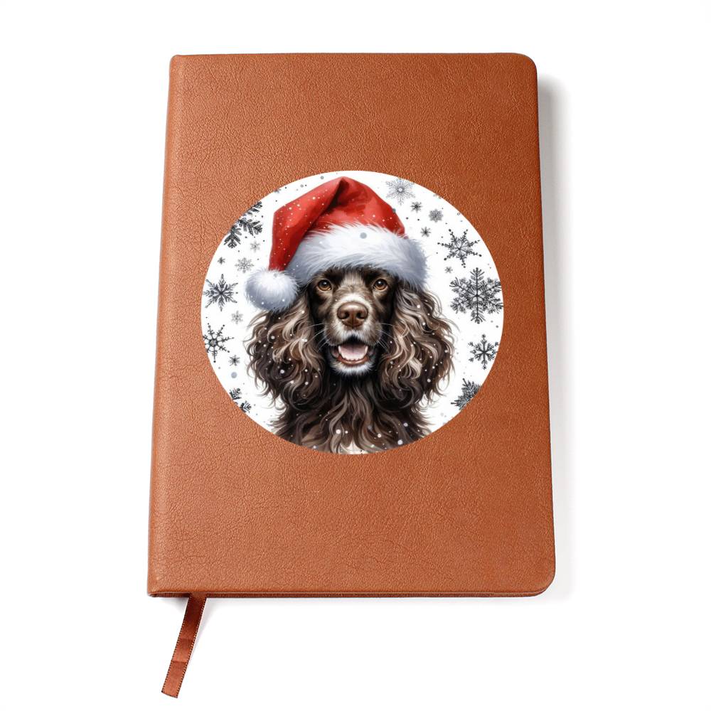 Christmas Dog - American Water Spaniel - Vegan Leather Journal