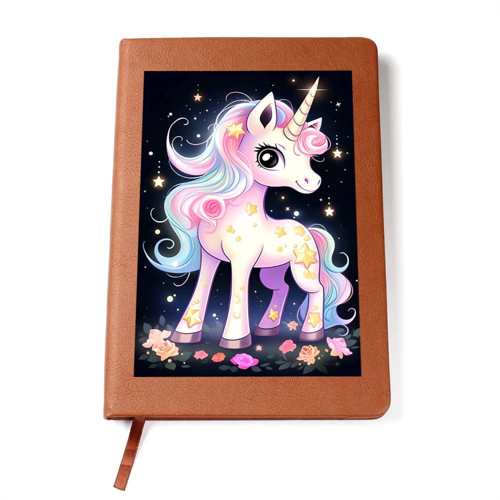 Cute Unicorn 062 - Vegan Leather Journal
