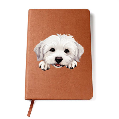 Coton De Tulear Peeking - Vegan Leather Journal