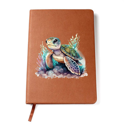 Cute Sea Turtle 015 - Vegan Leather Journal