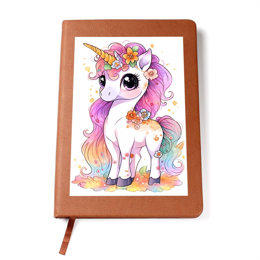 Cute Unicorn 095 - Vegan Leather Journal