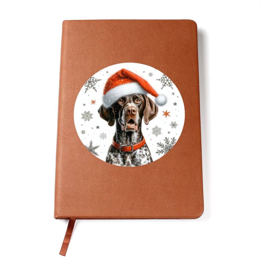 Christmas Dog - German Shorthaired Pointer - Vegan Leather Journal