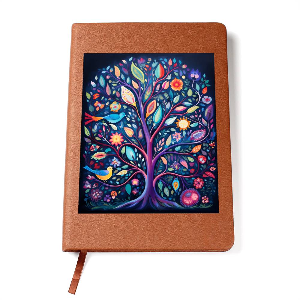 Birds And Floral Design 100 - Vegan Leather Journal