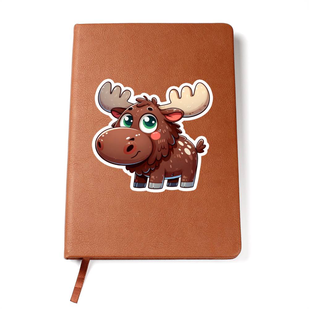 Cute Moose sticker 85 - Vegan Leather Journal