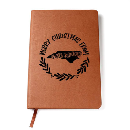 Merry Christmas From North Carolina - Vegan Leather Journal