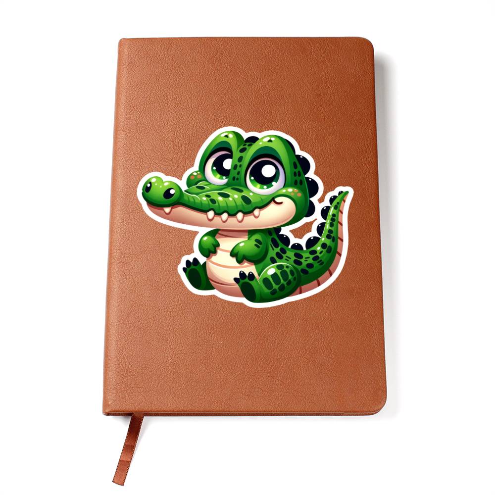 Cute Crocodile sticker 34 - Vegan Leather Journal