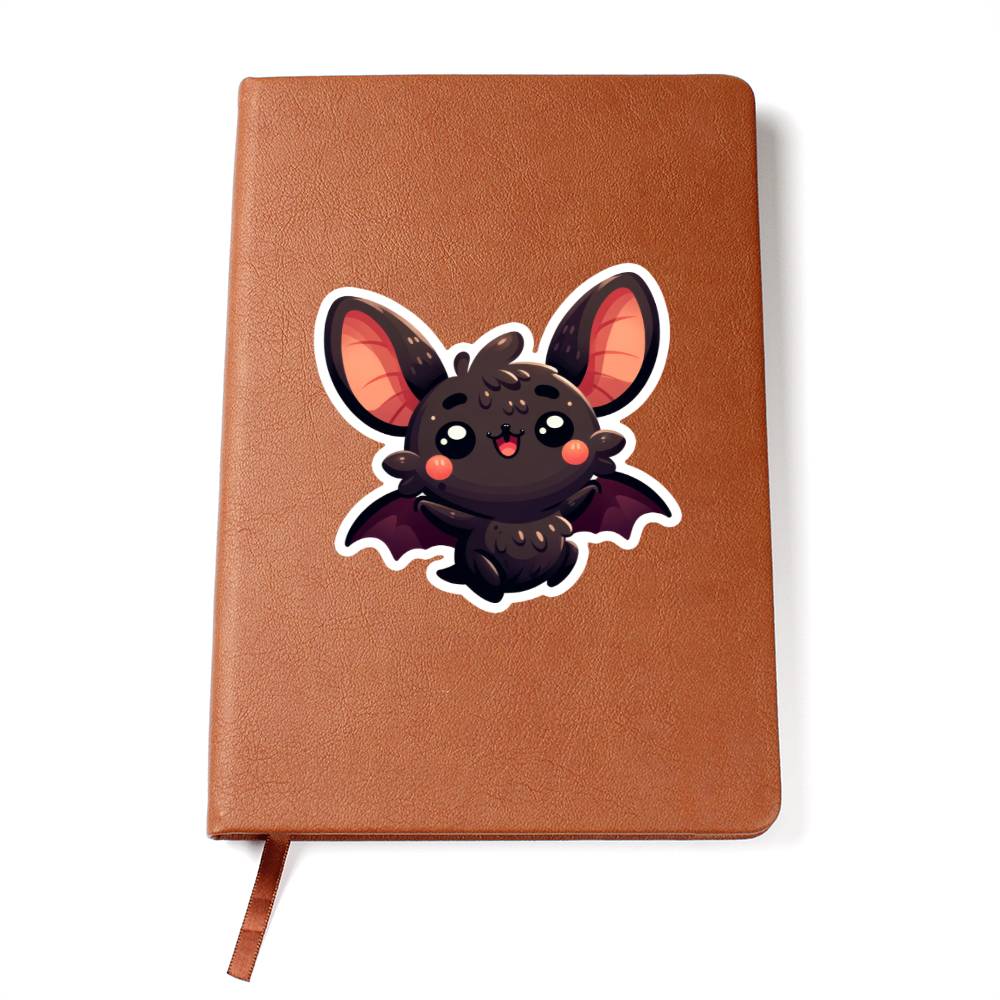 Cute Bat sticker 08  - Vegan Leather Journal
