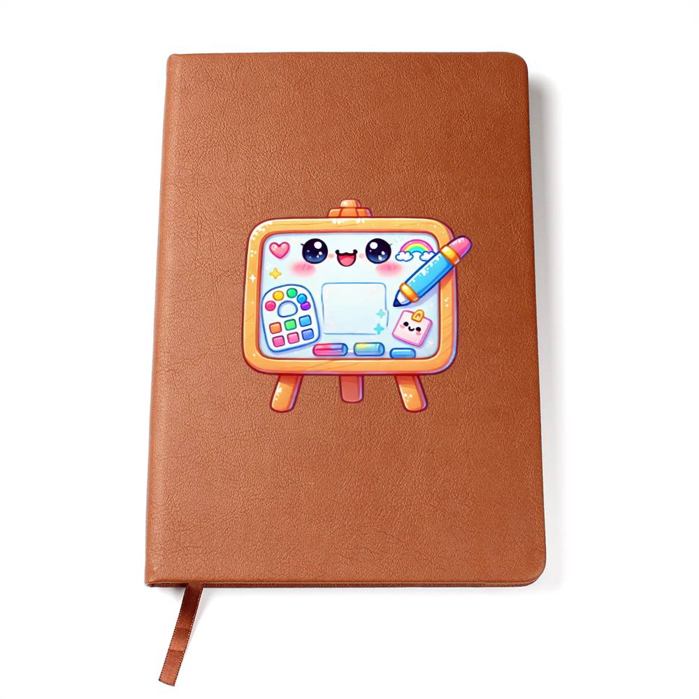 Cute Back to School Sticker 057 - Vegan Leather Journal