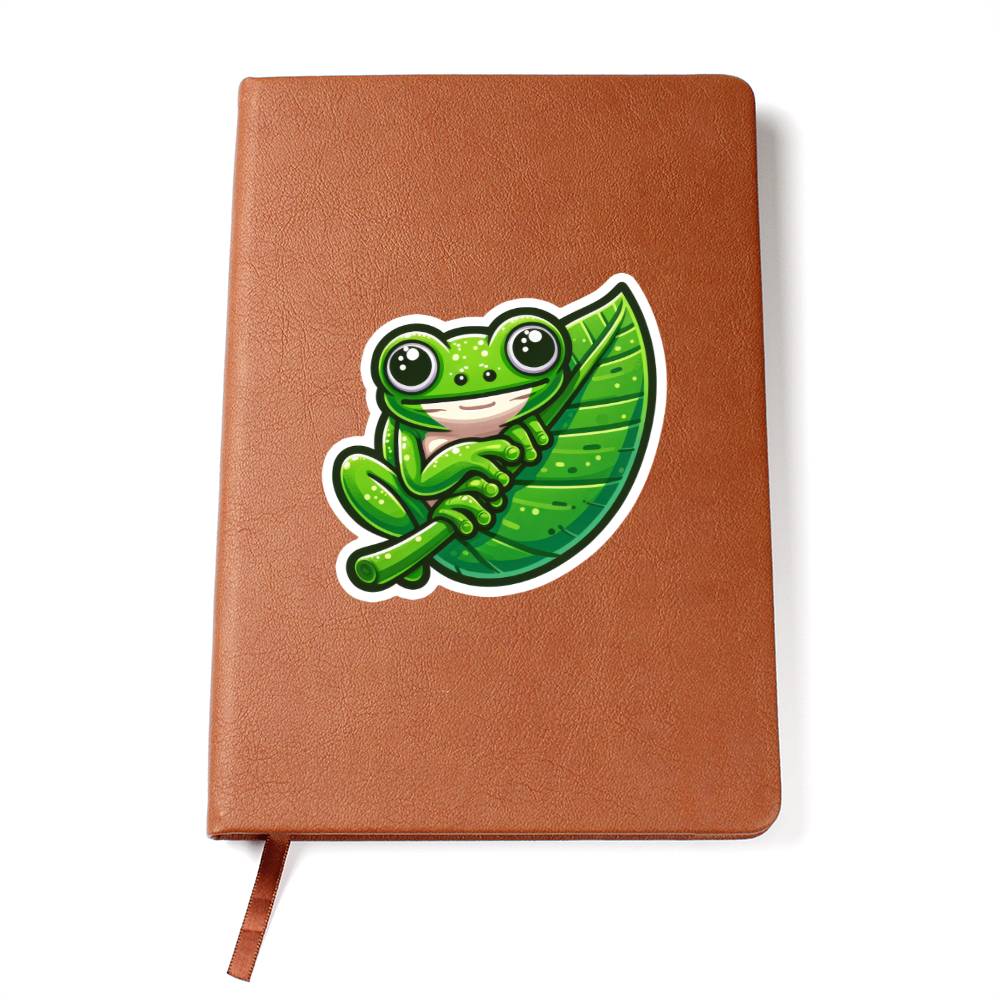 Cute Tree frog sticker 197 - Vegan Leather Journal