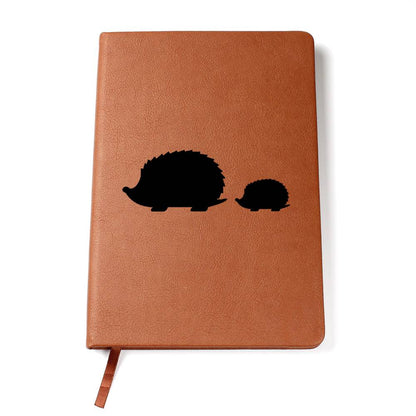 Mama Hedgehog With 1 Hoglet - Vegan Leather Journal
