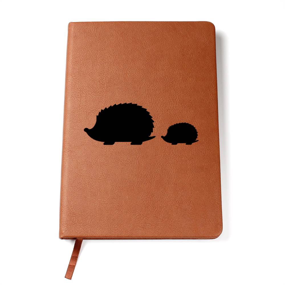 Mama Hedgehog With 1 Hoglet - Vegan Leather Journal