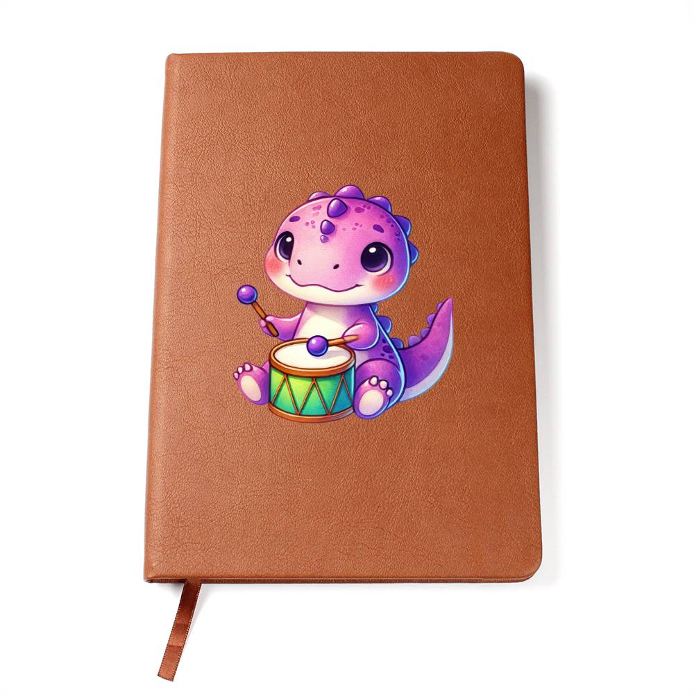 Colorful Baby Dinosaur 054 - Vegan Leather Journal