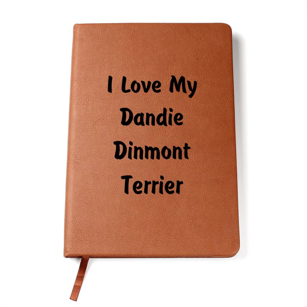 Love My Dandie Dinmont Terrier v4 - Vegan Leather Journal